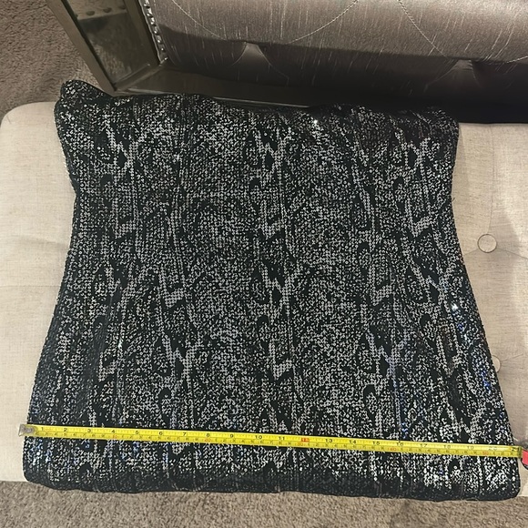 Calvin Klein Womens Black Velvet Sequined Cocktail Dress - Picture 13 of 13